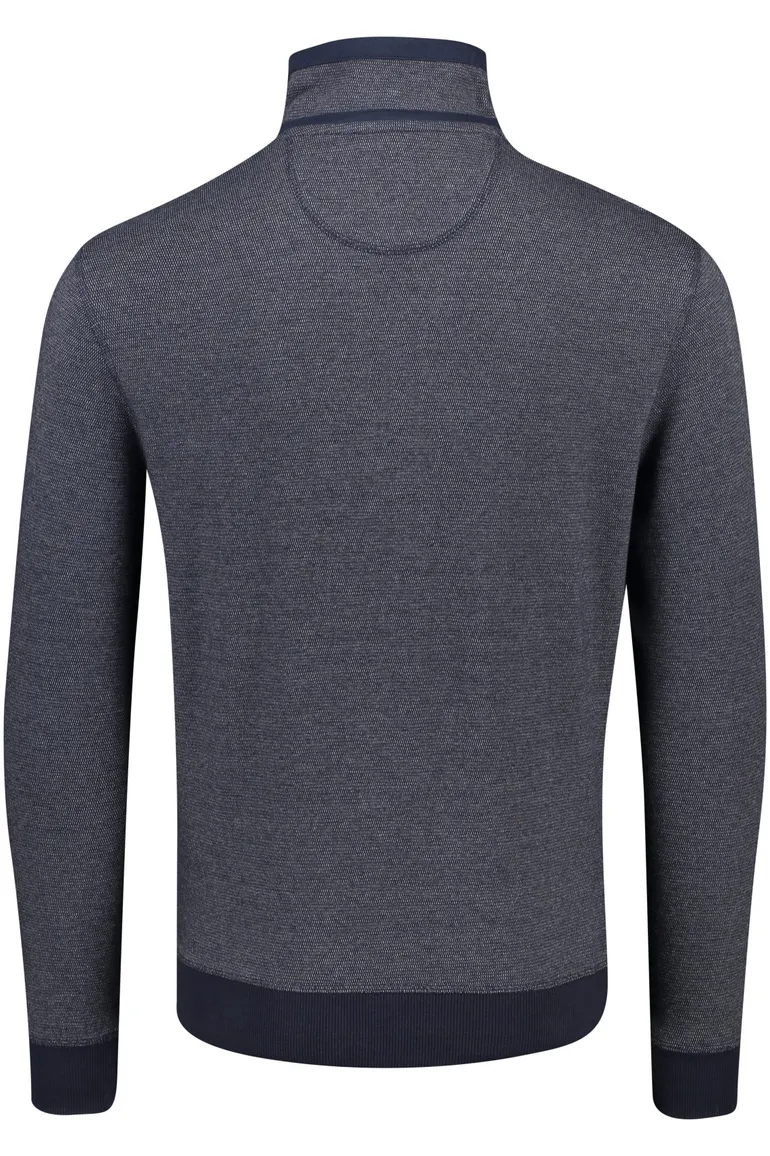 Casa Moda trui opstaande kraag met rits donkerblauw