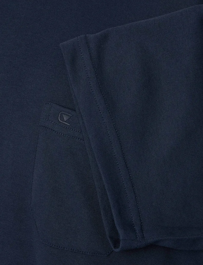 t-shirt Casa Moda donkerblauw borstzak katoen