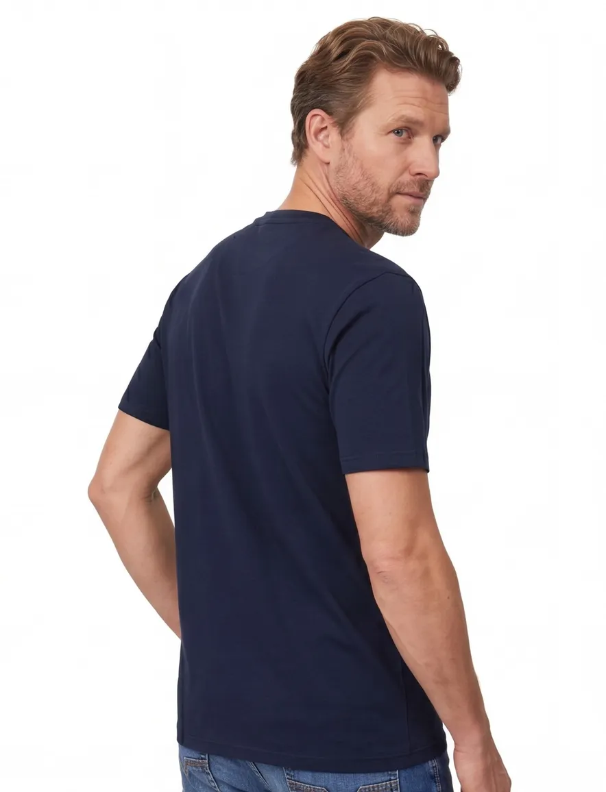 Casa Moda t-shirt donkerblauw wijde fit katoen