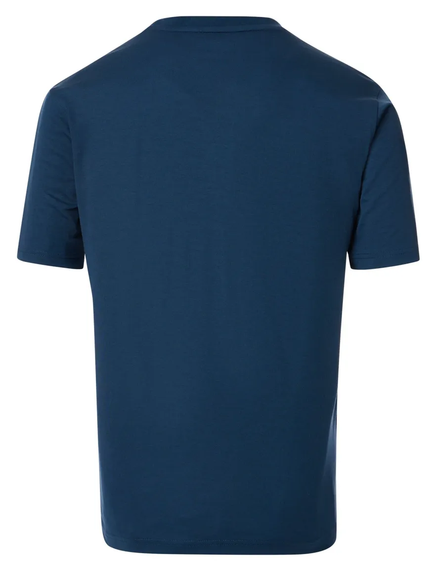 Casa Moda t-shirt donkerblauw effen katoen borstzak
