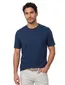 Casa Moda t-shirt donkerblauw effen katoen borstzak