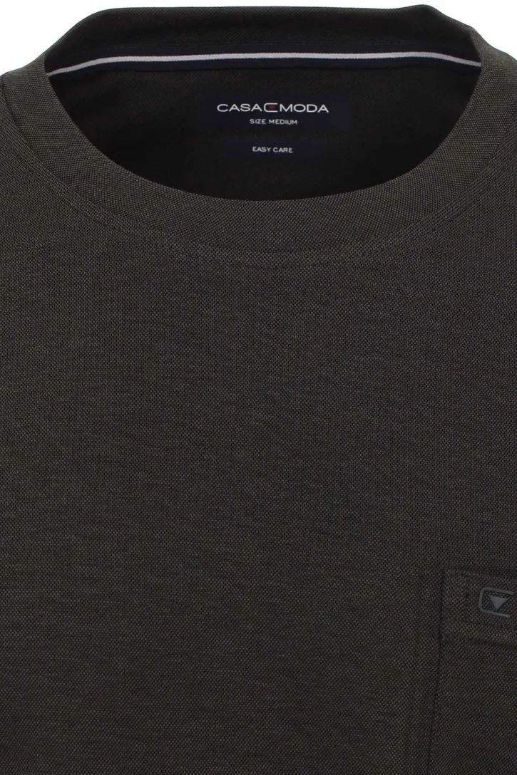 Casa Moda t-shirt effen katoen grijs