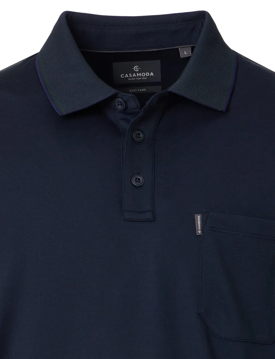 Casa Moda poloshirt korte mouw donkerblauw pique