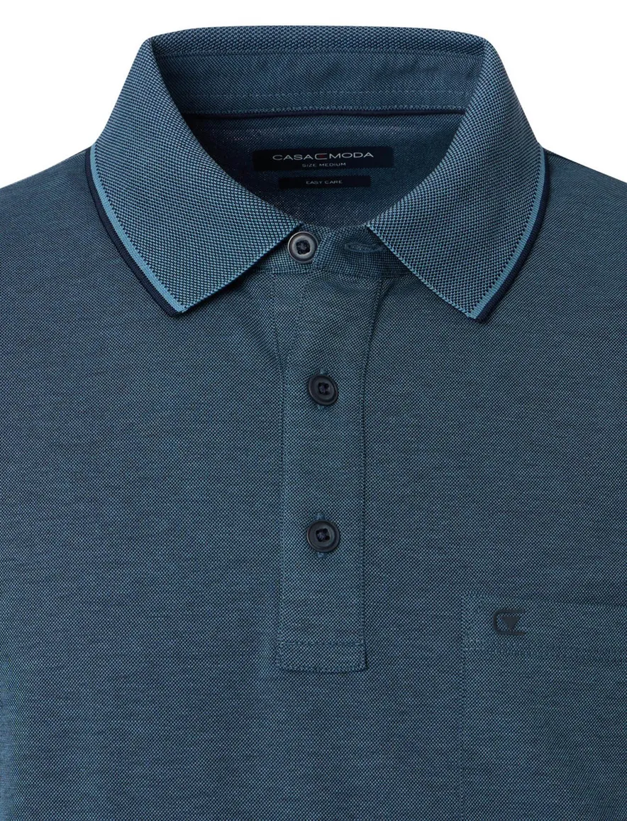 Casa Moda poloshirt korte mouw effen donkerblauw
