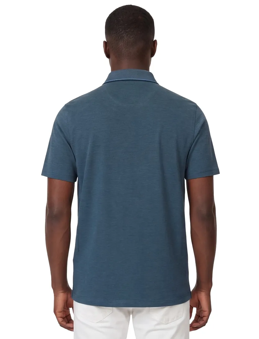 poloshirt korte mouw Casa Moda donkerblauw wijde fit