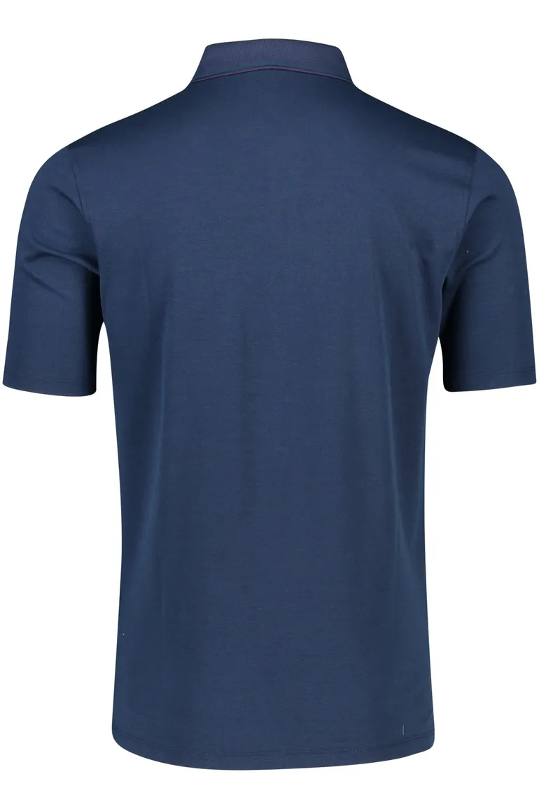 Casa Moda polo wijde fit donkerblauw effen katoen