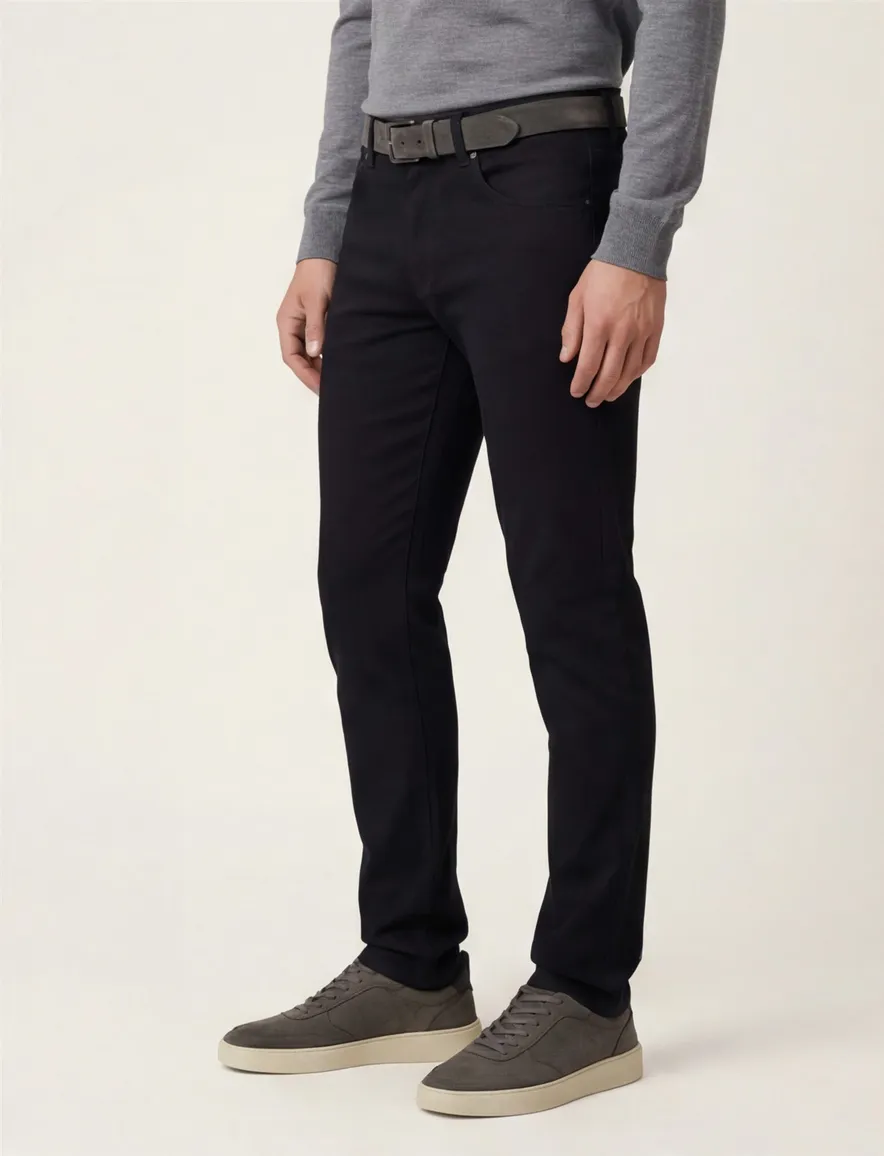 broek Vanguard zwart effen katoen V850