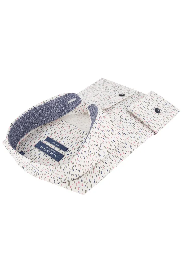 Ledub overhemd Modern Fit overhemd wit print