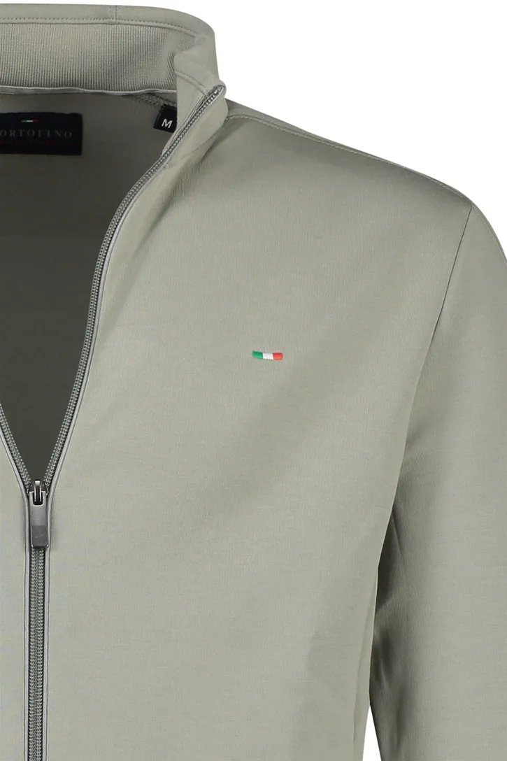 Portofino vest groen opstaande kraag