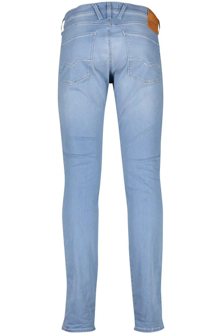 Replay pantalon lichtblauw effen katoen