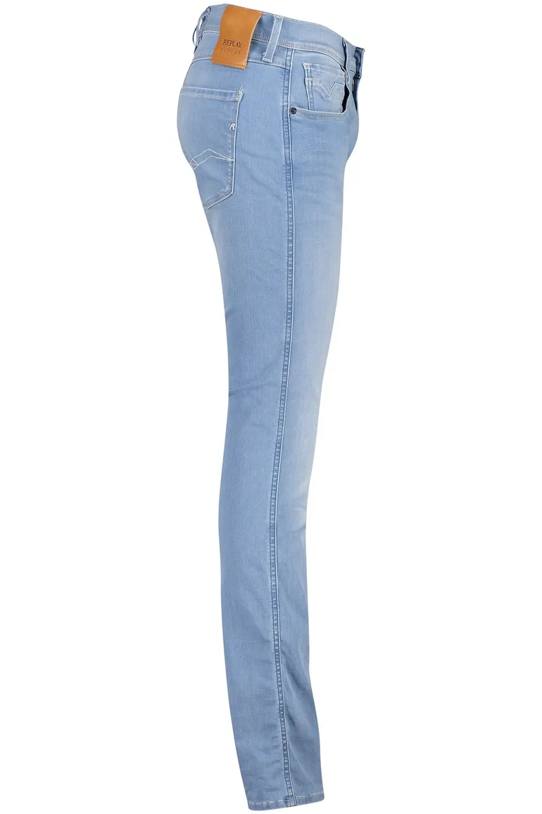 Replay pantalon lichtblauw effen katoen