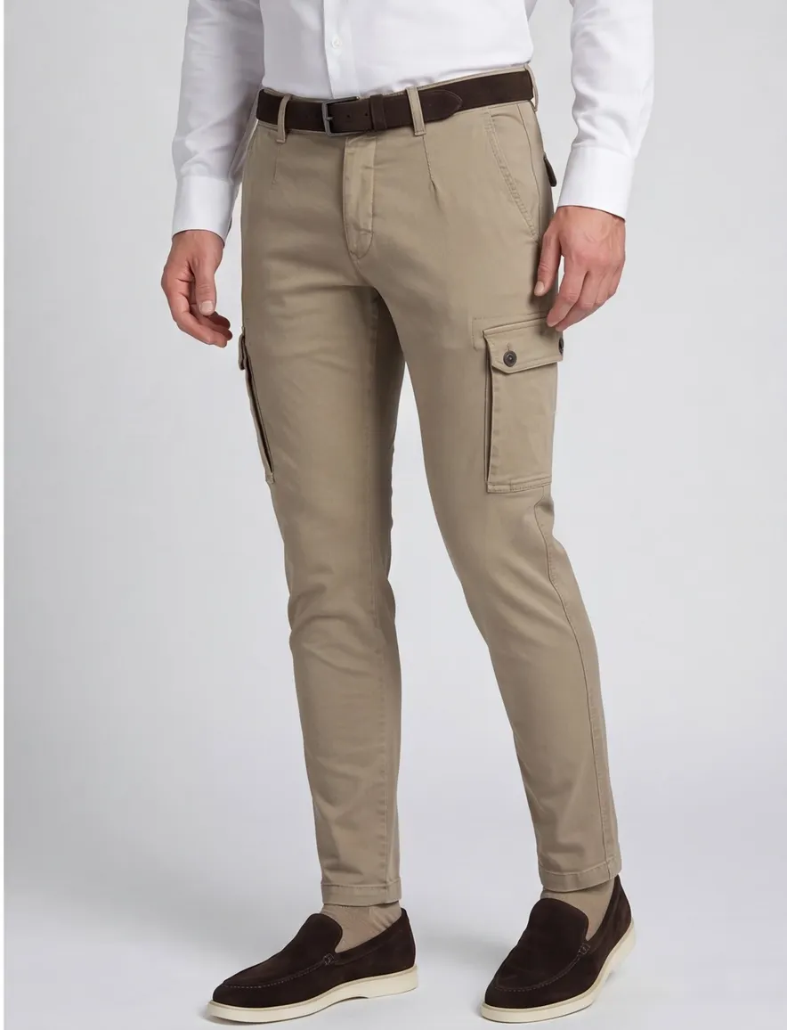 Replay chino Slim Fit model Jaan zand kleur