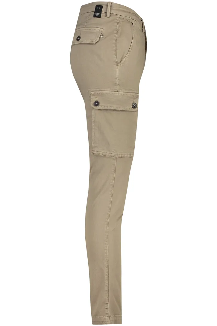 Replay cargo broek Jaan Slim Fit zand
