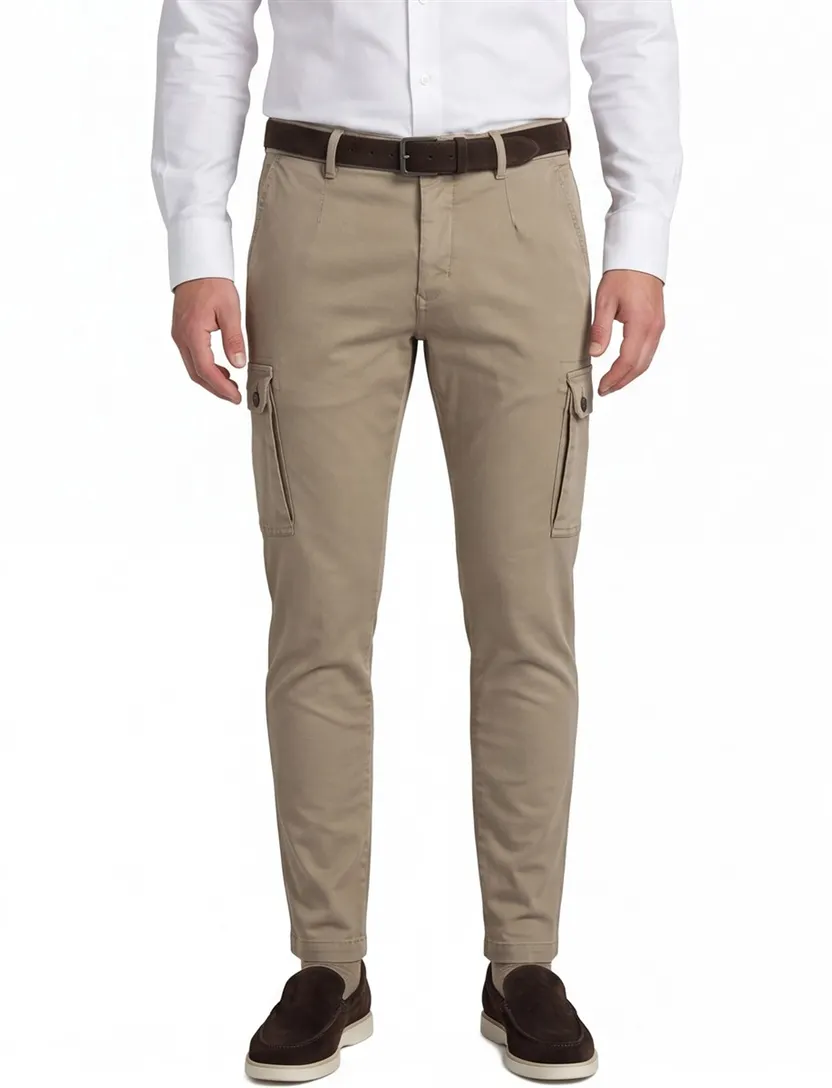 Replay cargo broek Jaan Slim Fit zand