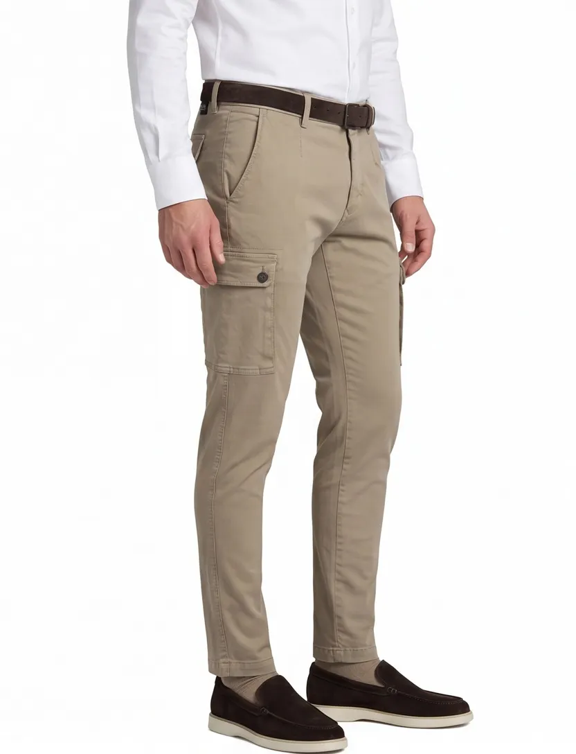 Replay cargo broek Jaan Slim Fit zand
