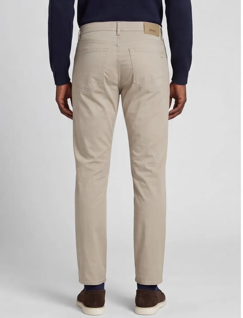 Brax pantalon Modern Fit beige effen katoen Chuck