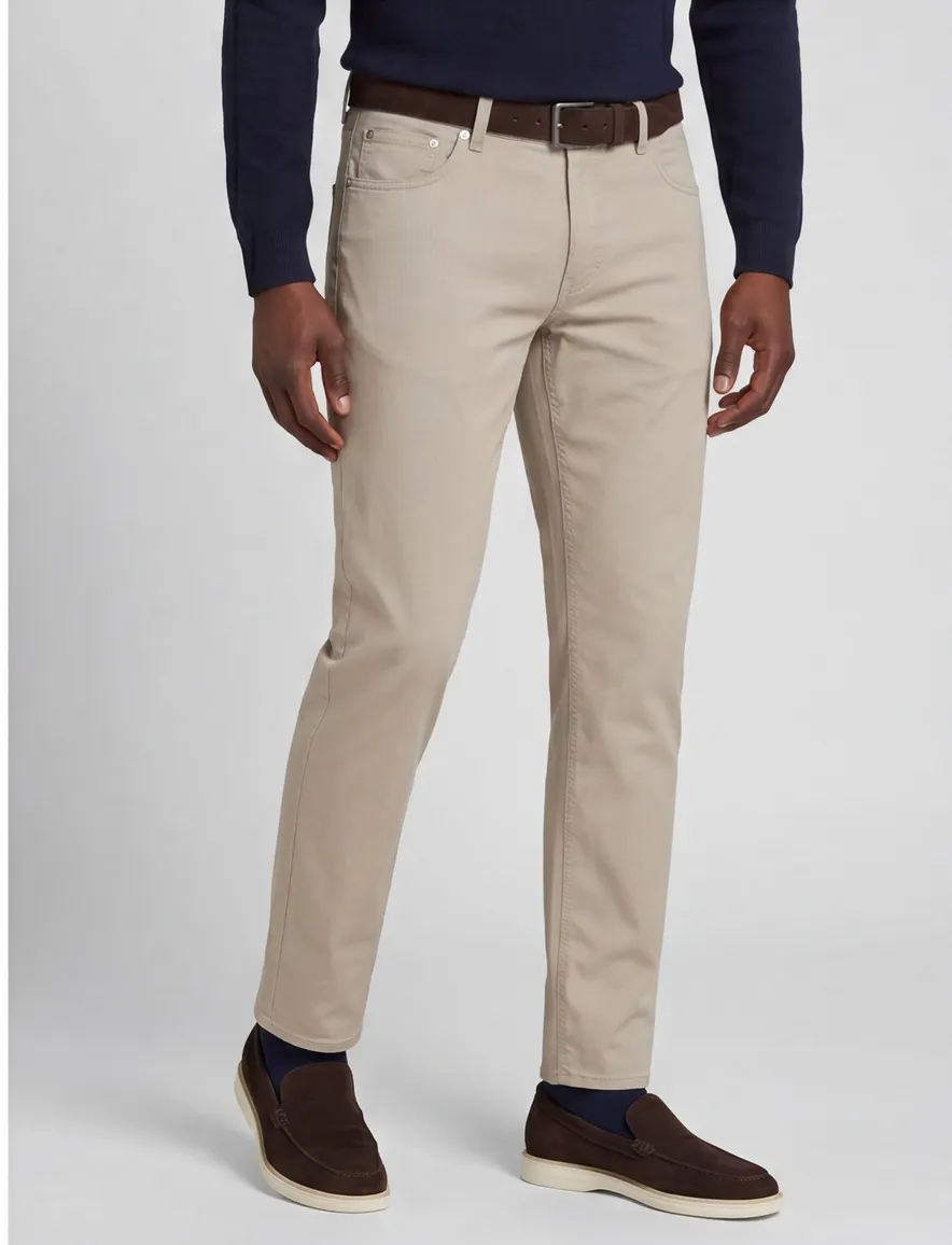 Brax pantalon Chuck Modern Fit beige effen katoen