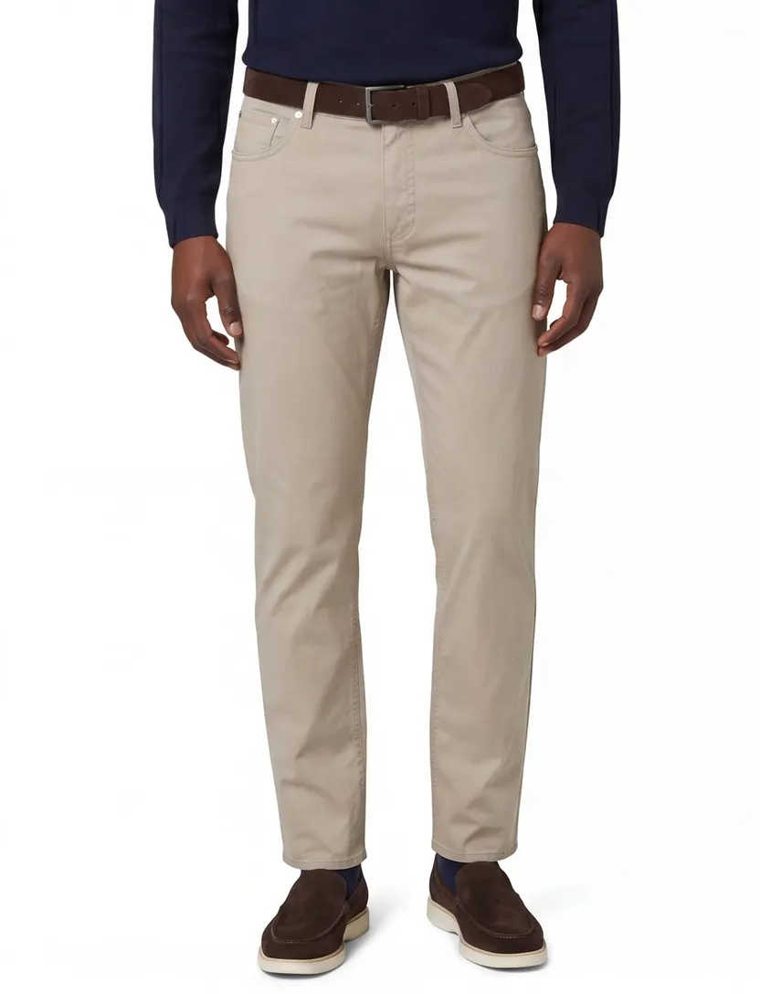Brax pantalon Modern Fit beige effen katoen Chuck