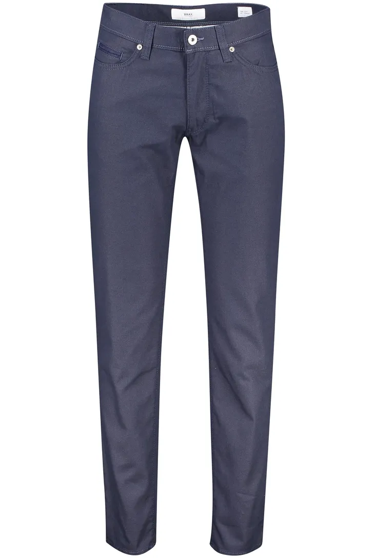 Brax katoenen broek blauw effen katoen