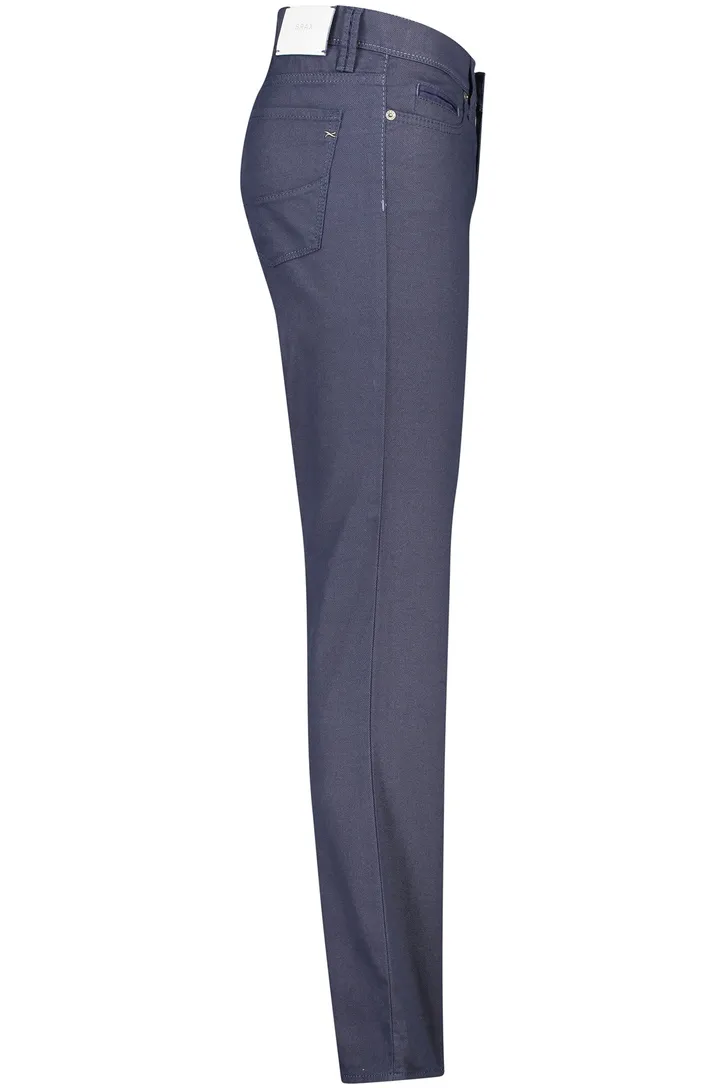Brax katoenen broek blauw effen katoen