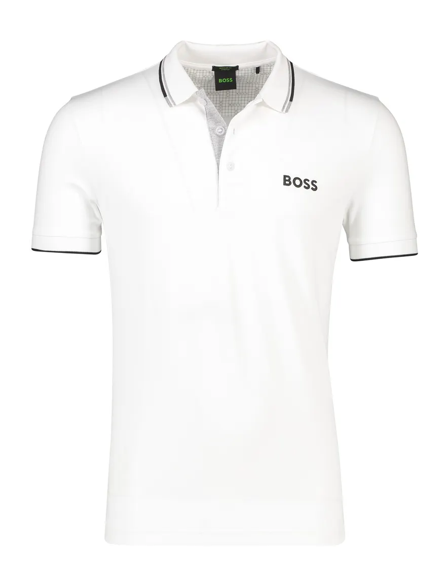 BOSS Paddy polo normale fit wit uni katoen