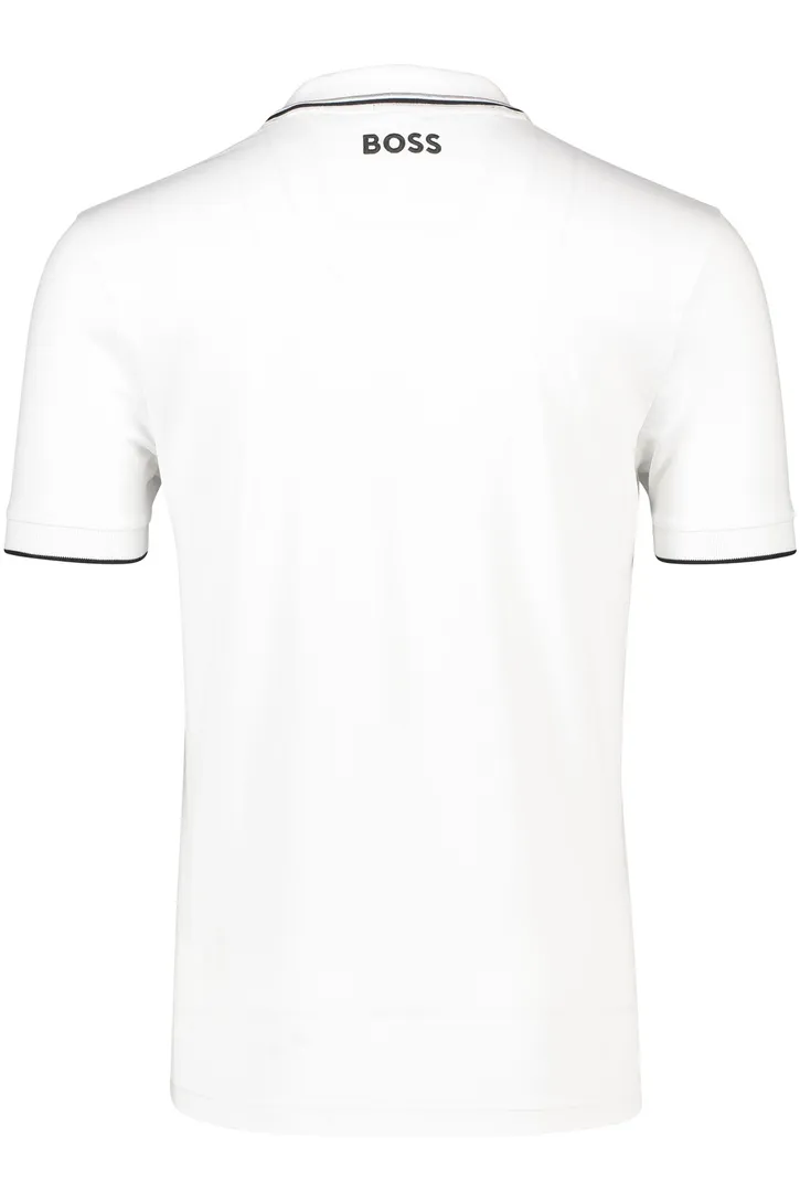BOSS polo wit uni katoen normale fit