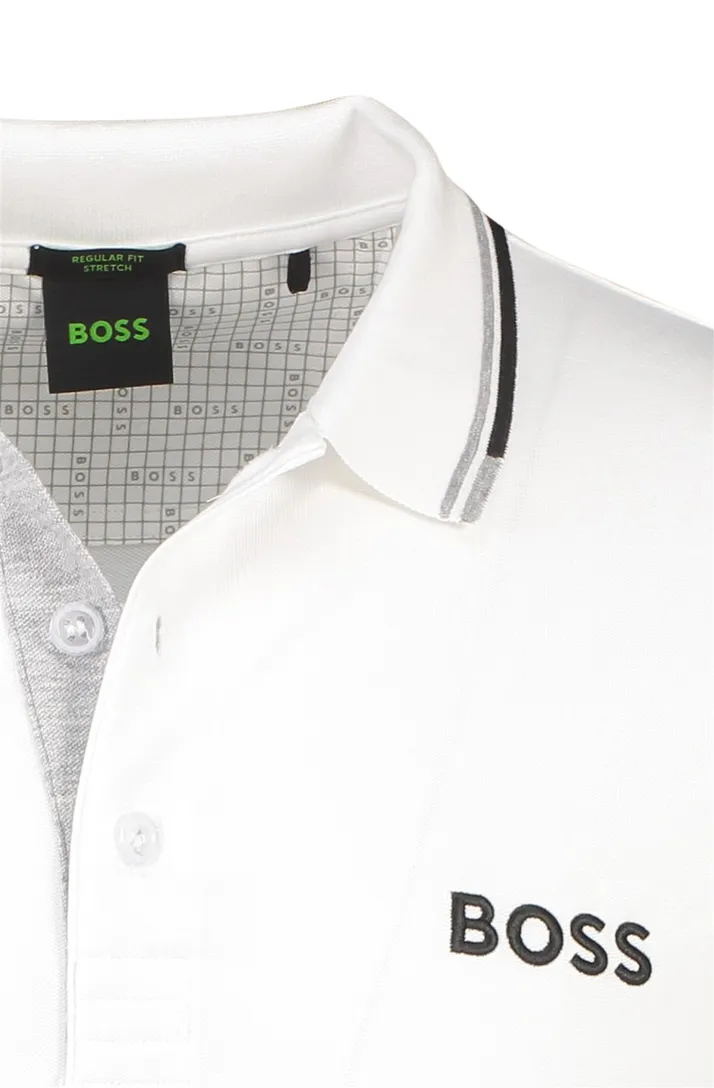 BOSS polo wit uni katoen normale fit
