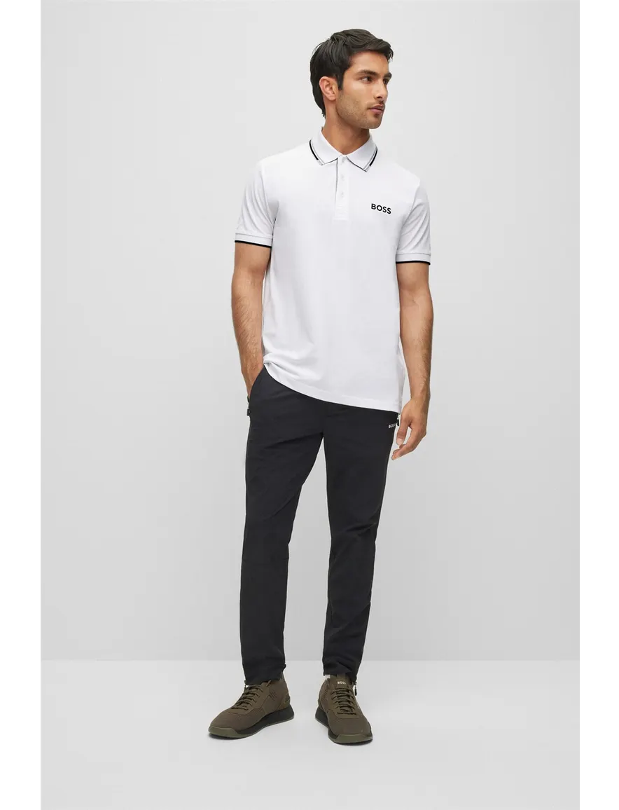 BOSS Paddy polo normale fit wit uni katoen