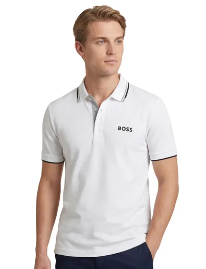 Hugo Boss polo Hugo Boss wit effen katoen normale fit