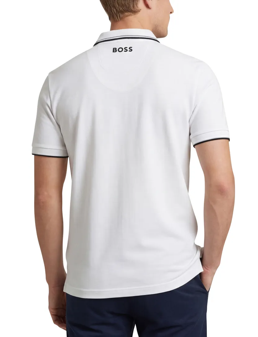 BOSS polo wit uni katoen normale fit