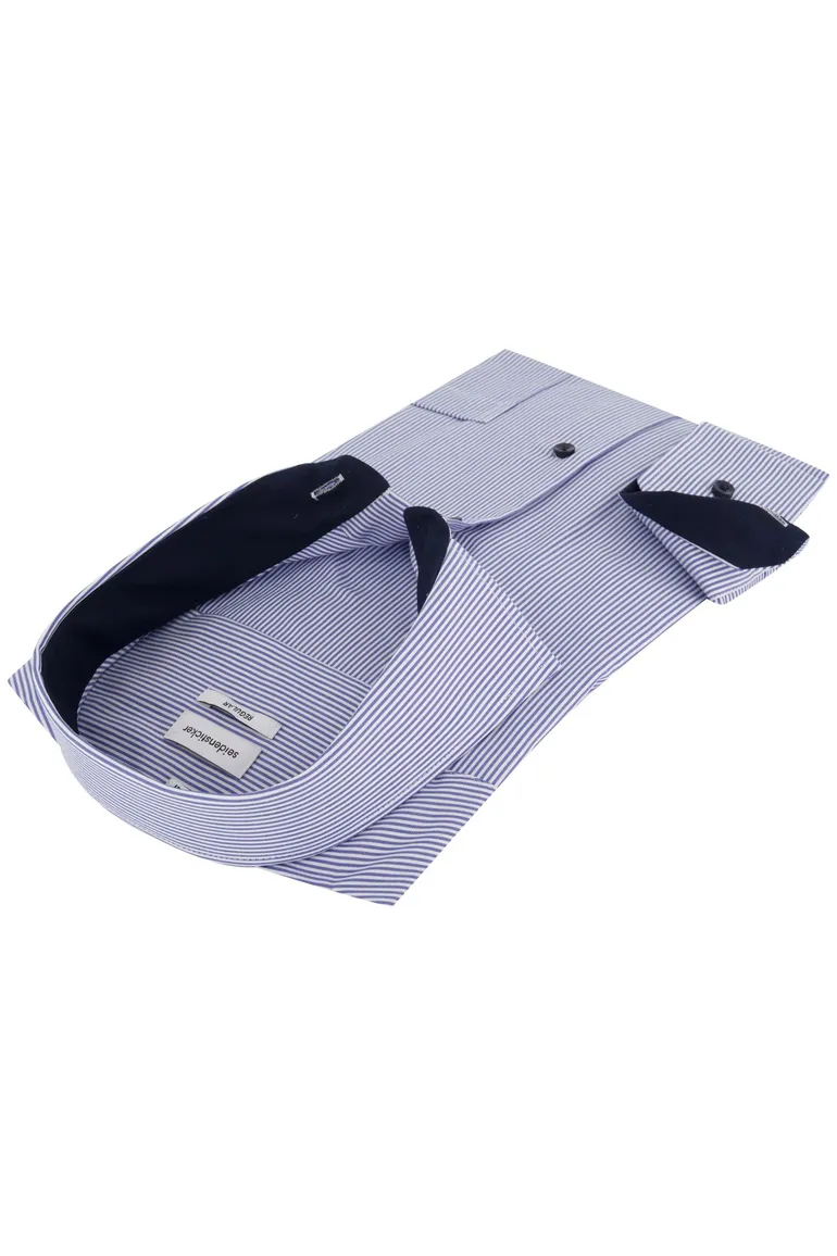 Gestreept overhemd Seidensticker Regular Fit blauw wit