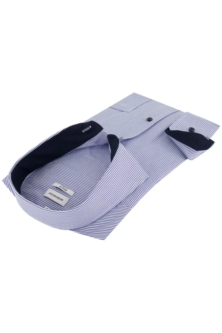 Seidensticker business overhemd Regular normale fit donkerblauw gestreept