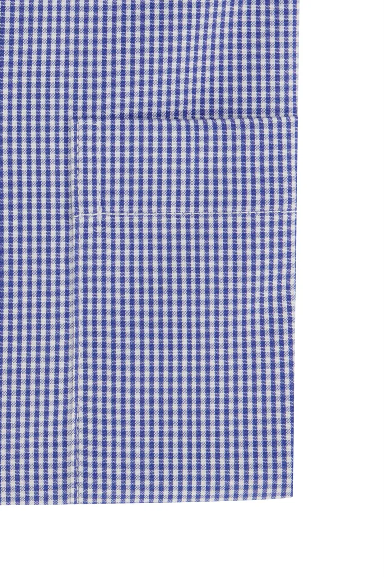 Seidensticker overhemd wit blauw ruitje