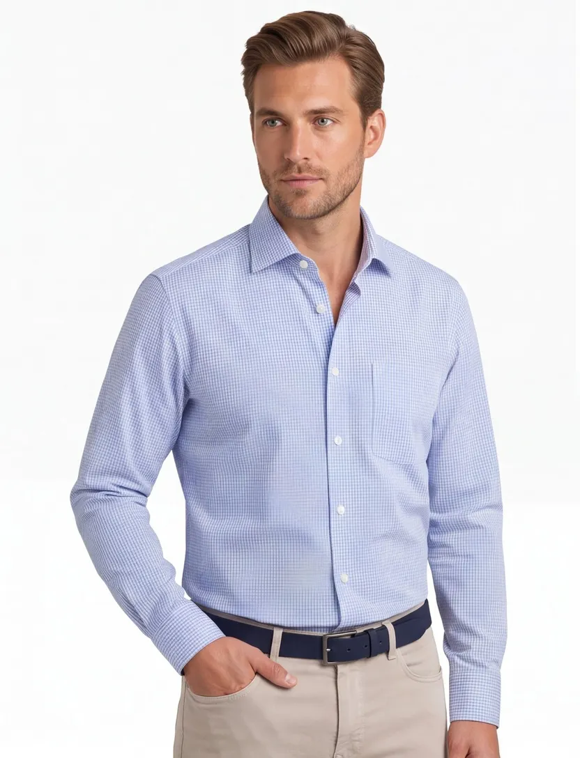 Seidensticker business overhemd Regular blauw geruit