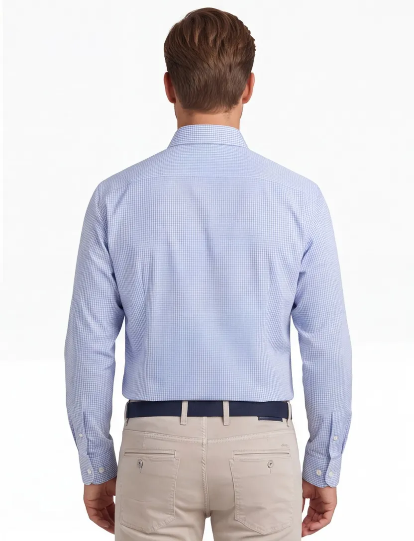 Seidensticker business overhemd Regular blauw geruit