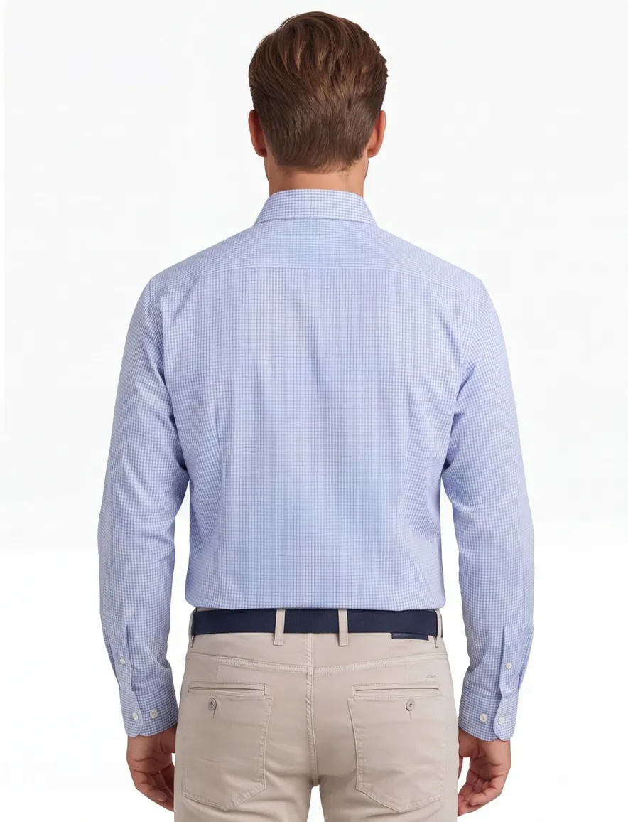 Seidensticker business overhemd Regular blauw geruit