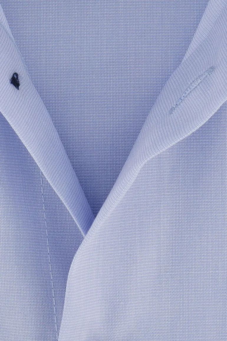 business overhemd Seidensticker blauw effen katoen normale fit