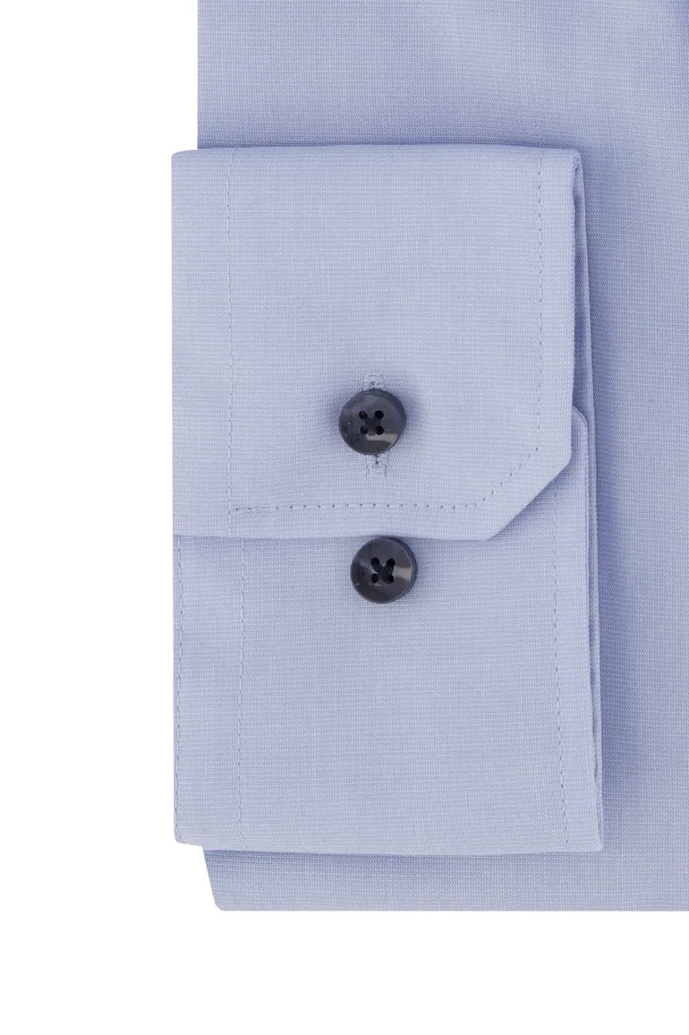 business overhemd Seidensticker blauw effen katoen normale fit