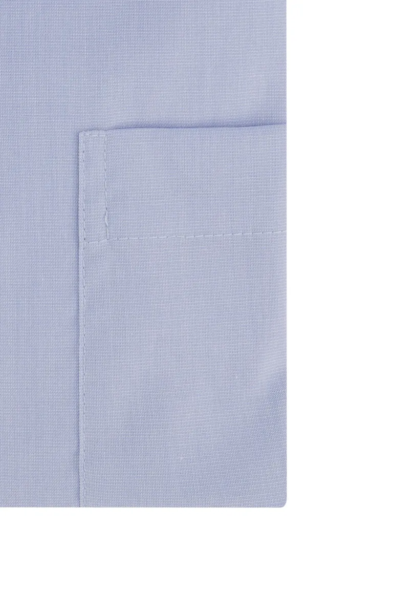 business overhemd Seidensticker blauw effen katoen normale fit