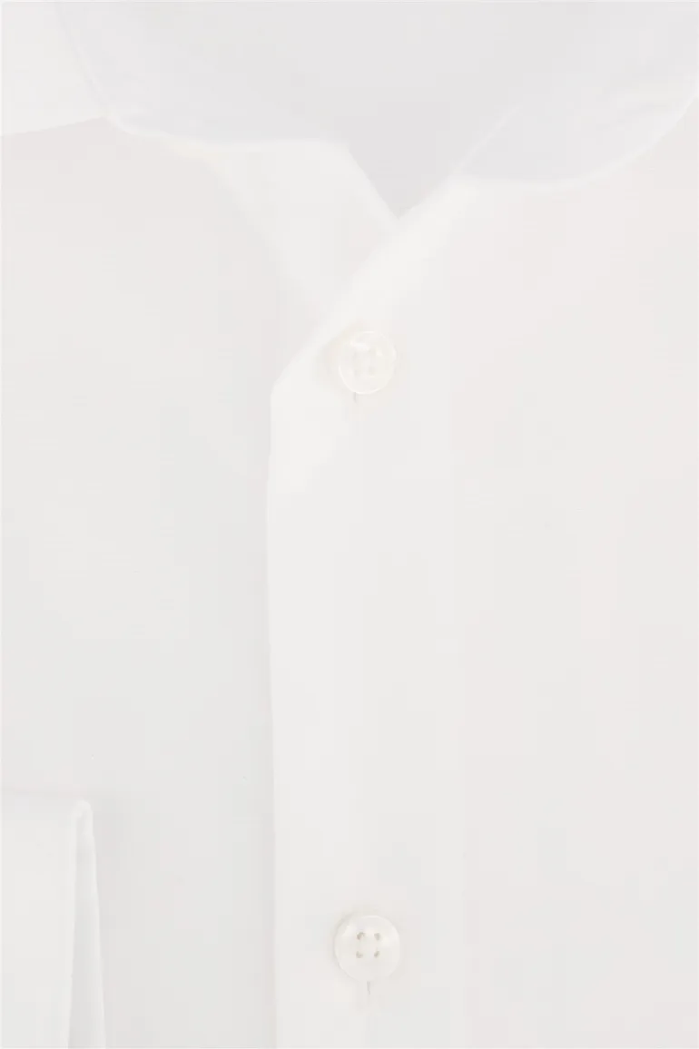 overhemd mouwlengte 7 Seidensticker Slim wit effen katoen slim fit