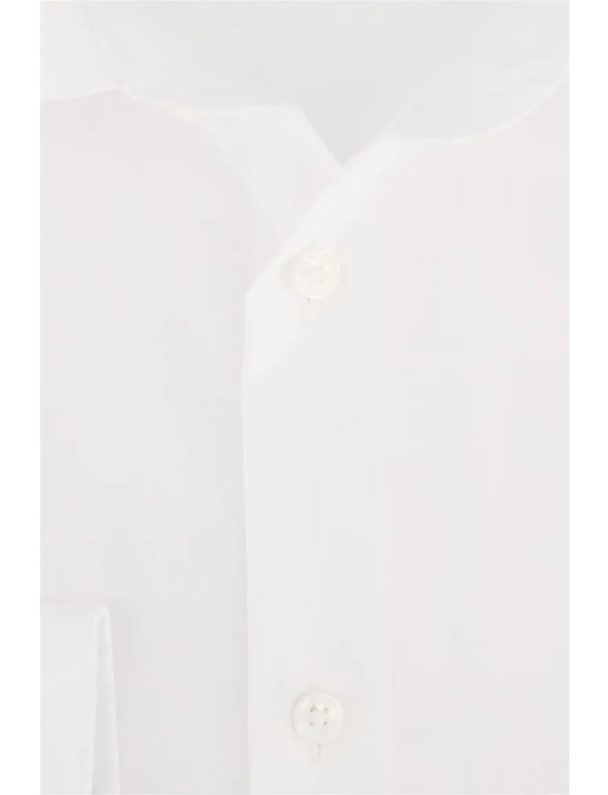 overhemd mouwlengte 7 Seidensticker Slim wit effen katoen slim fit