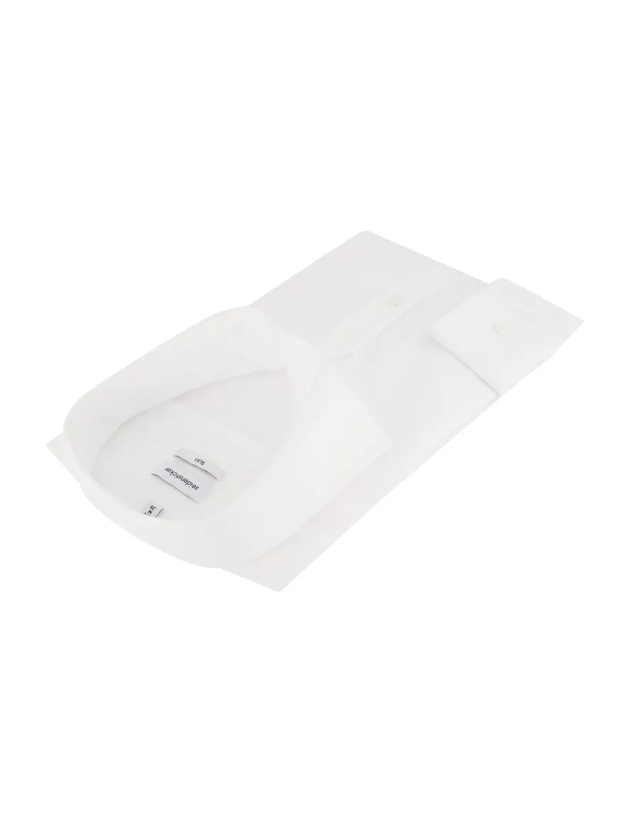 overhemd mouwlengte 7 Seidensticker Slim wit effen katoen slim fit