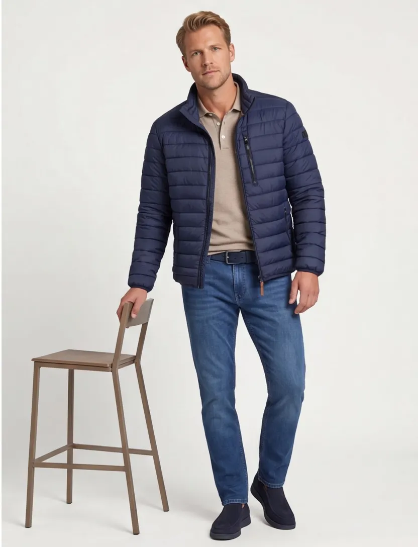 Camel Active jas donkerblauw gewatteerd