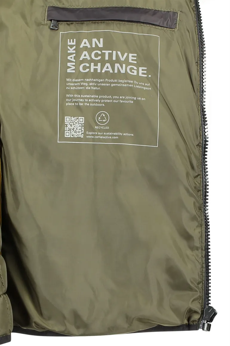 Camel Active bodywarmer zwart opstaande kraag