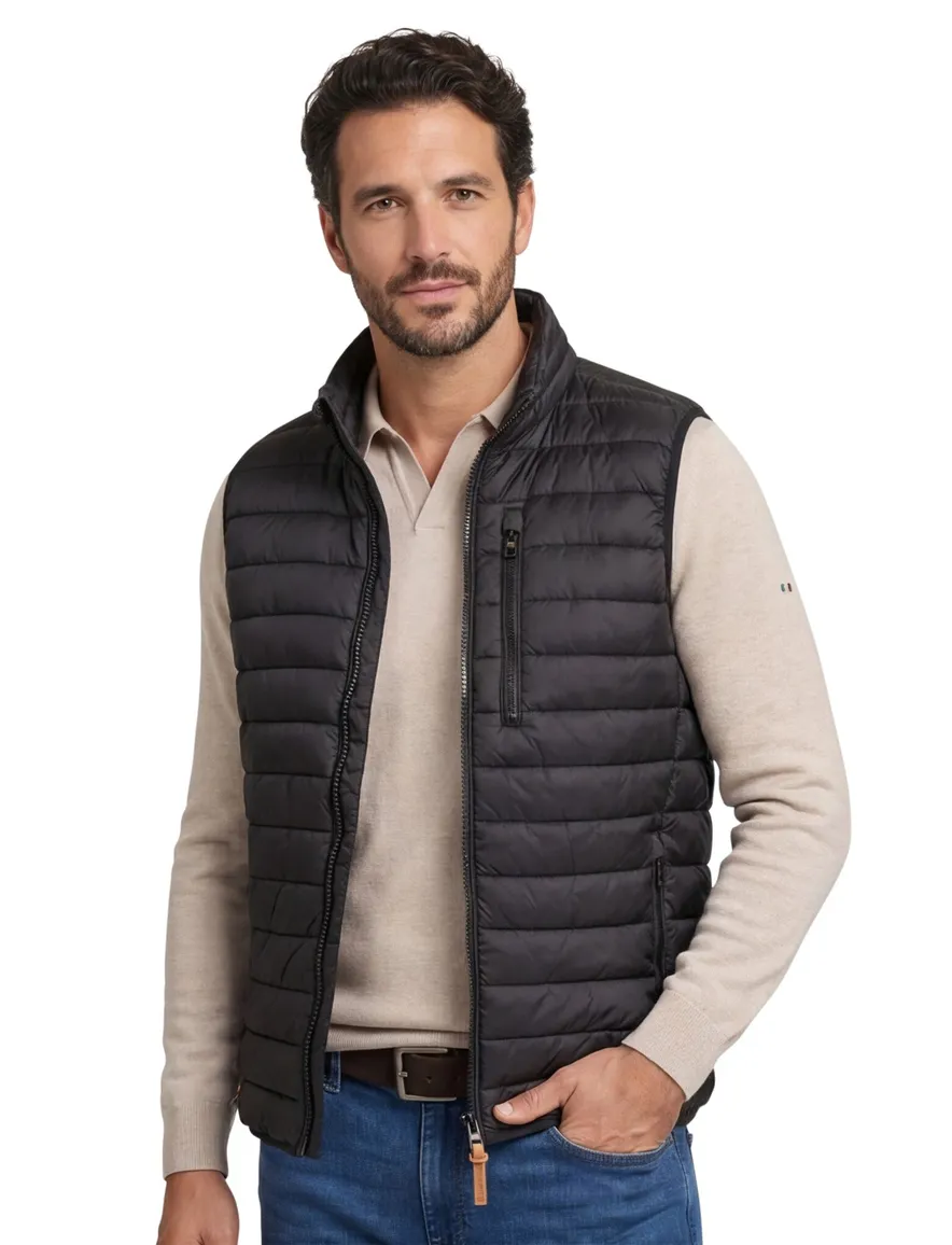 Camel Active bodywarmer zwart opstaande kraag