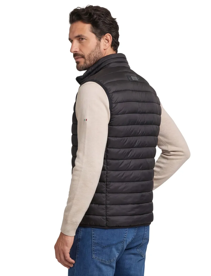 Camel Active bodywarmer zwart opstaande kraag
