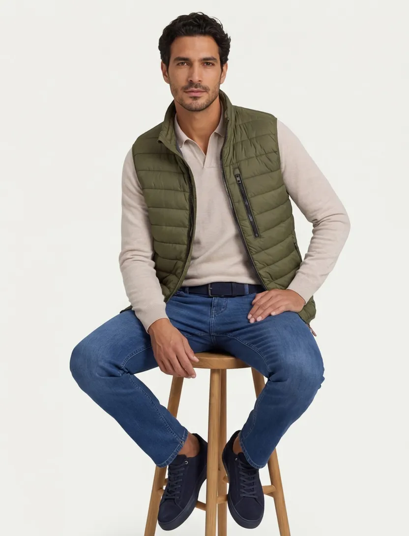 Camel Active bodywarmer groen gewatteerd