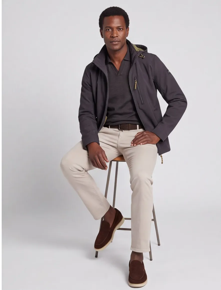 Camel Active softshell jas zwart afneembare capuchon