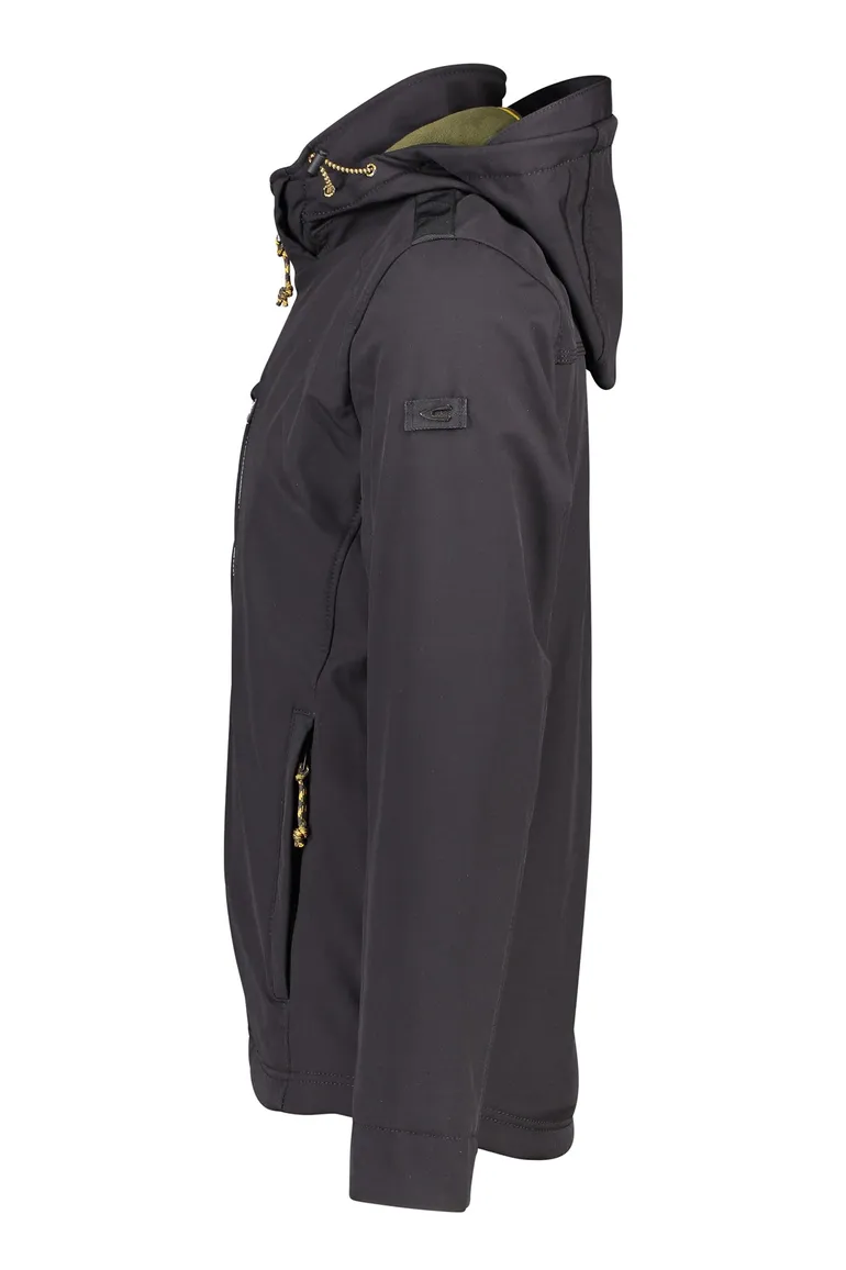 Camel Active softshell jas zwart afneembare capuchon