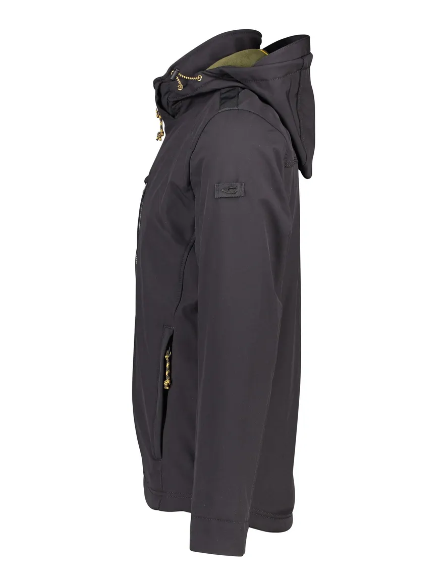 Camel Active softshell jas zwart afneembare capuchon